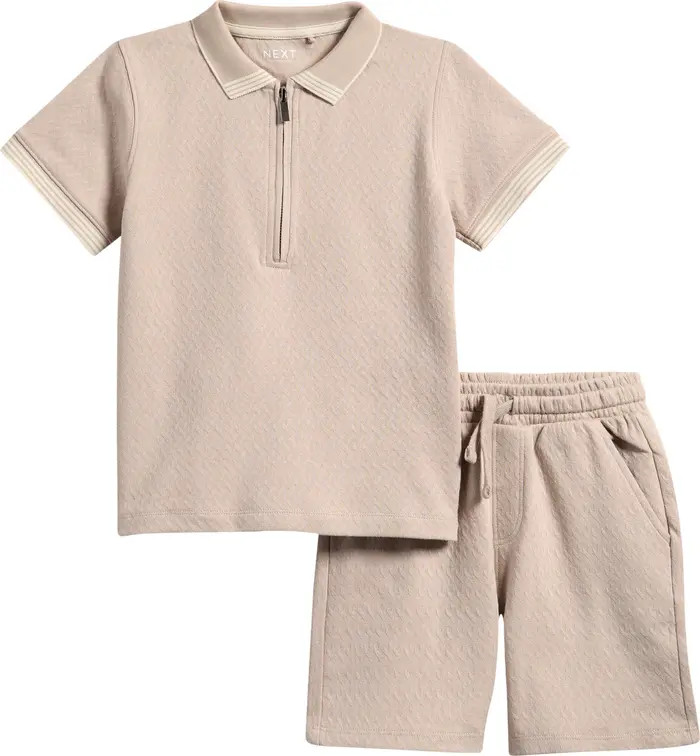 Kids' Half Zip Polo Shirt & Shorts Set | Nordstrom