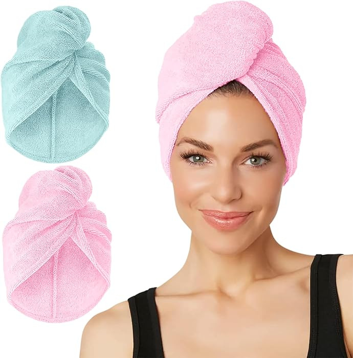 Turbie Twist 2-Pack Extra Long Microfiber Hair Towel for Beauty, Travel, Gifting - Hair Wrap Turb... | Amazon (US)