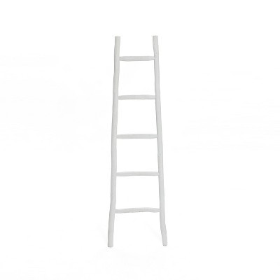 LuxenHome White Solid Wood 5-Rung Blanket Ladder | Target