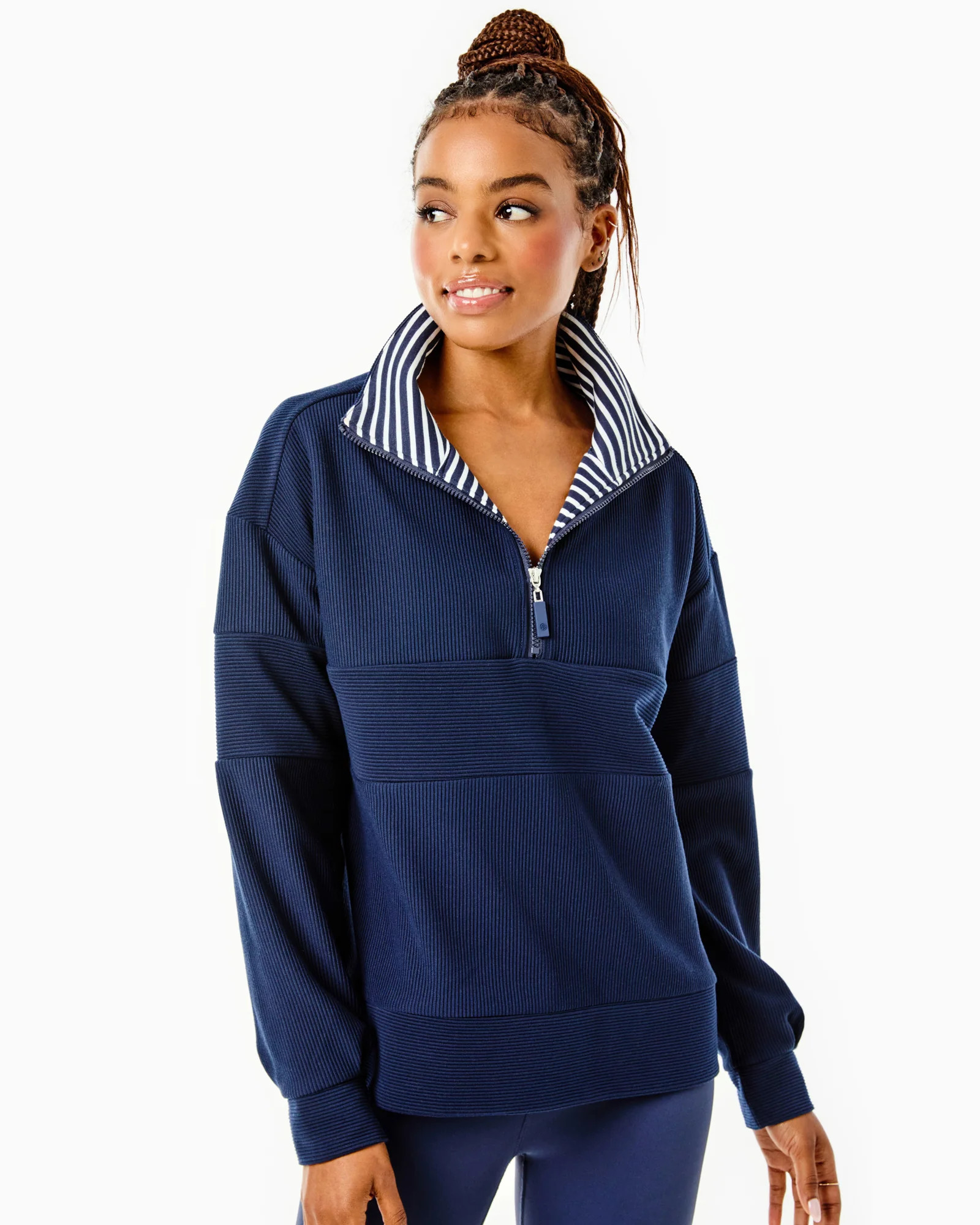 Ribbed Varsity Quarter Zip | Addison Bay