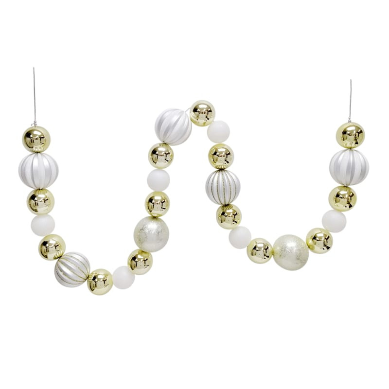 Gold Shatterproof Ornament Garland, 64" | At Home