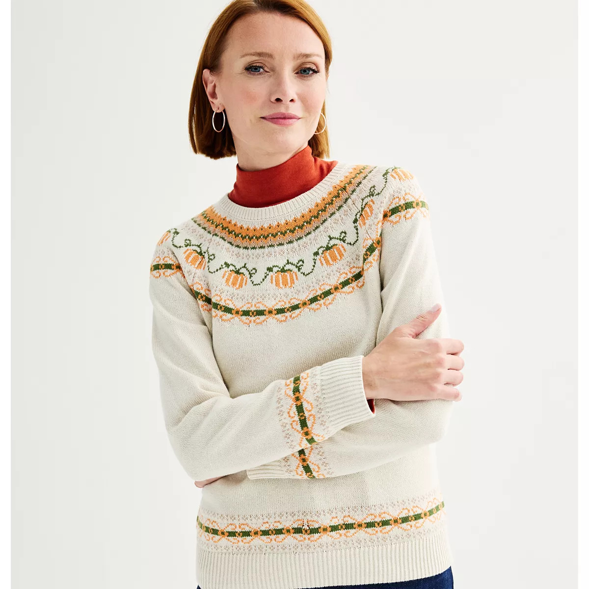 Women's Croft & Barrow® FaIrisle Harvest Pullover Sweater | Kohl's