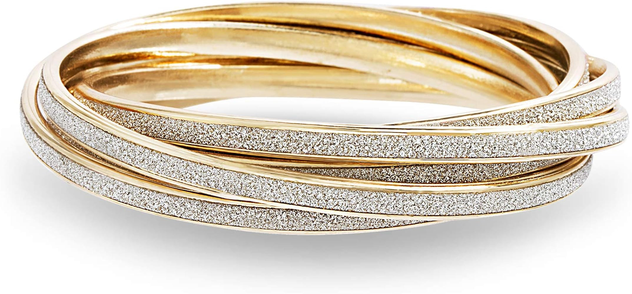 Steve Madden Glitter Design Interlocking Bangle Bracelet For Women | Amazon (US)