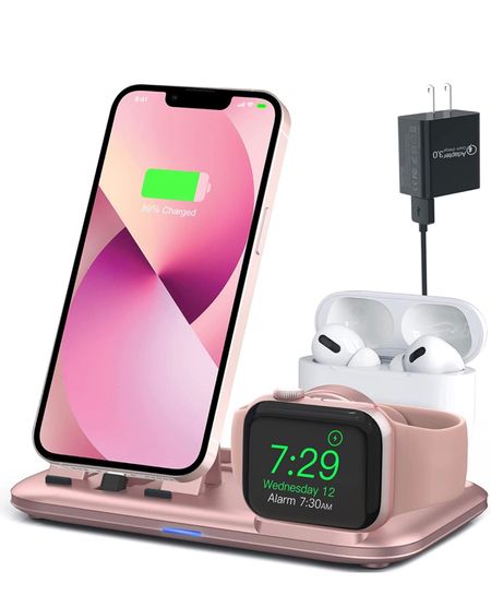 OLEBR 3 in 1 Charging Station for Multiple Devices Apple Bedside Charging Stand for iPhone and Apple Watch 7/6/SE/5/4/3/2/1 Charging Dock for AirPods Pro/3/2/1 (with 12W Fast Charger) Rose Gold

#LTKHoliday #LTKsalealert #LTKunder50