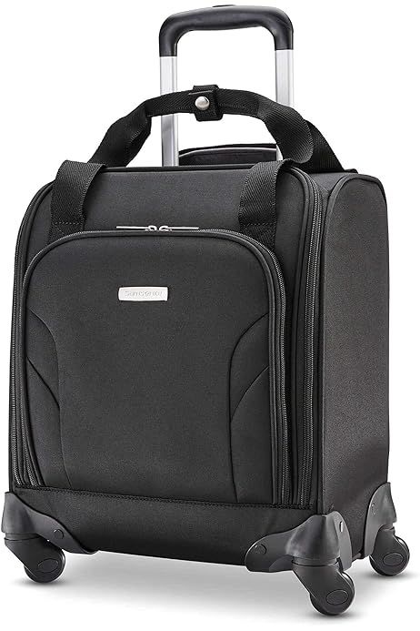 TPRC 15-Inch Smart Under Seat Carry-On Luggage with USB Charging Port, Black, Underseater | Amazon (US)