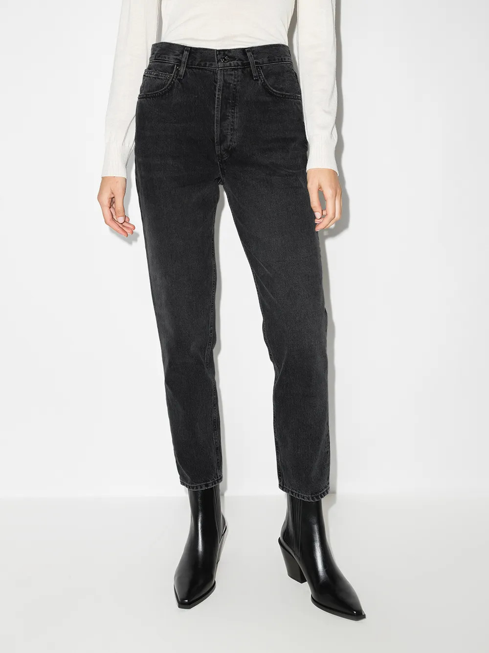 AGOLDE Fen high-rise Tapered Jeans - Farfetch | Farfetch Global