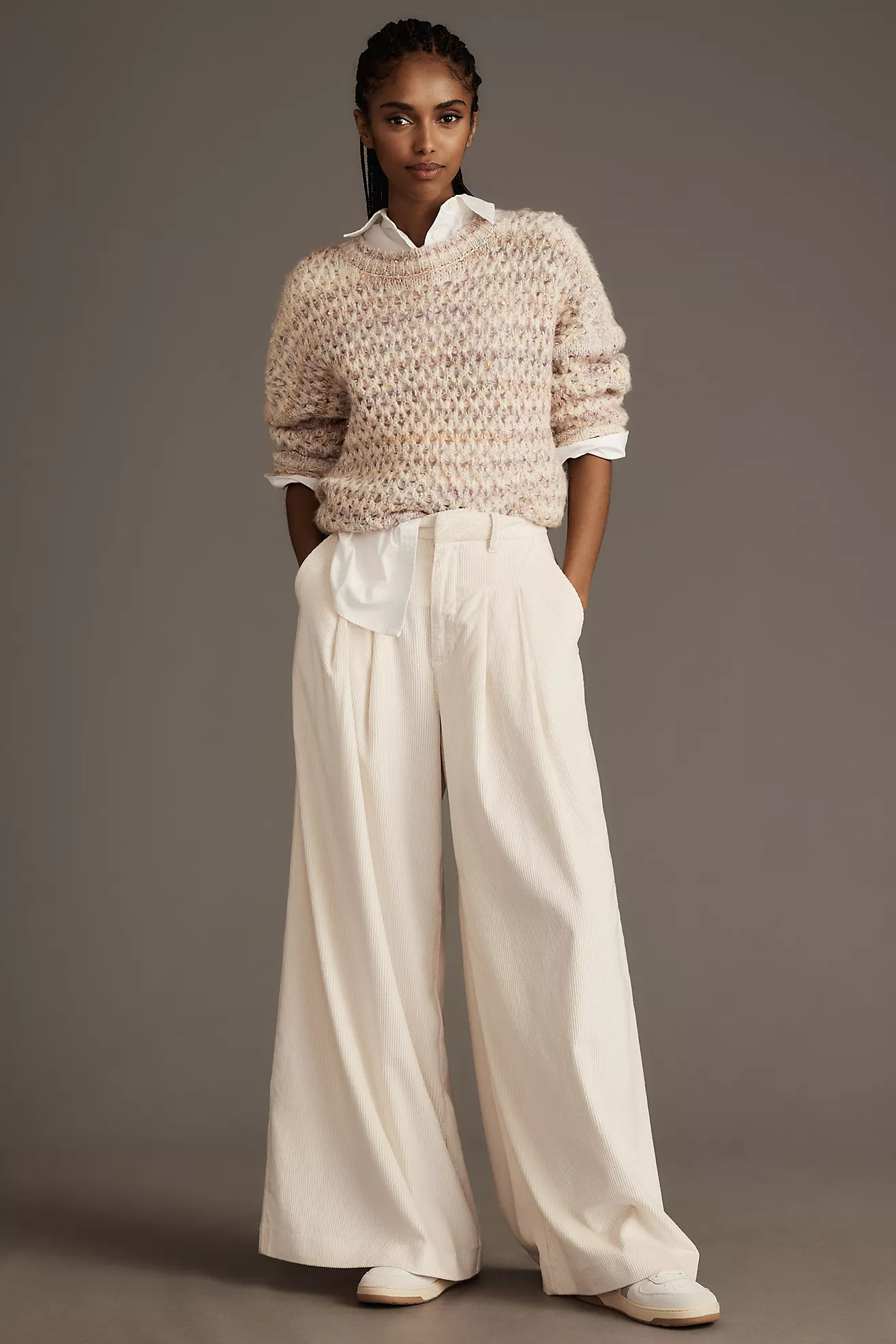 The Avery Pleated Wide-Leg Trousers by Maeve: Corduroy Edition | Anthropologie (US)