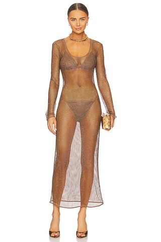 Lorenzo Crystal Mesh Cover Ups Long Sleeve Dress
                    
                    SIMKHAI | Revolve Clothing (Global)