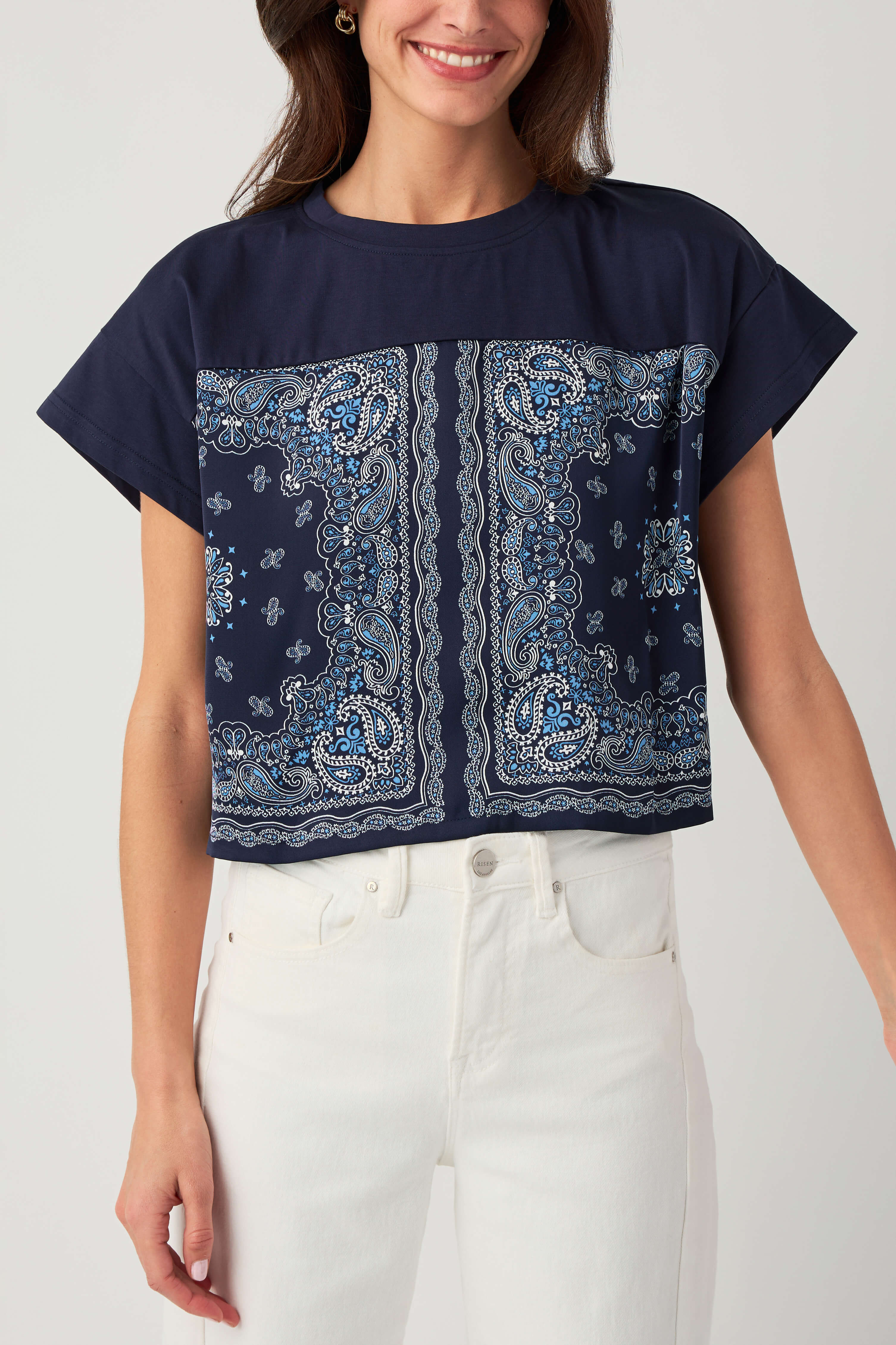 Skies Are Blue Bandana Print Top | Social Threads