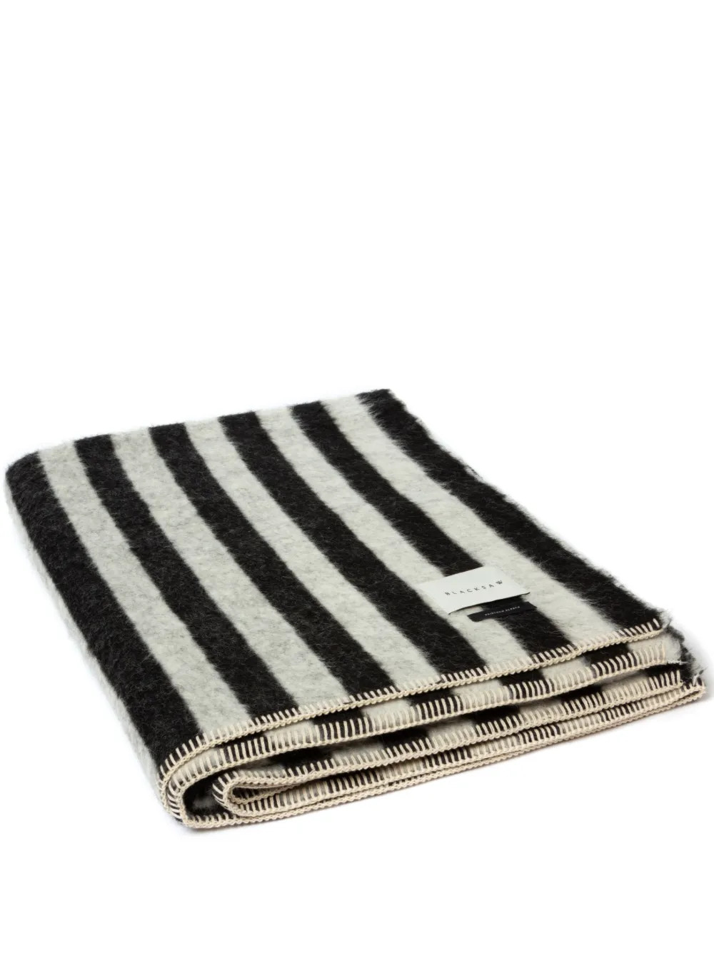 BLACKSAW Heirloom Striped Blanket | Black | FARFETCH | Farfetch Global
