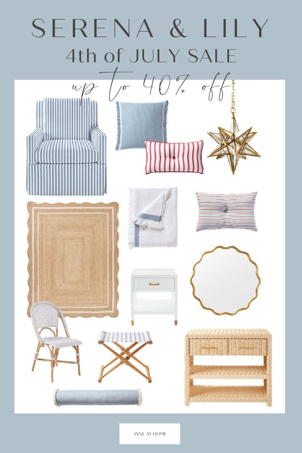The Serena & Lily 4th of July Sale is here, with up to 40% off everything, making it one of the biggest and best summer sales, including home decor, outdoor furniture, lighting, rugs, bedding, pillows, counter stools, coffee tables, and more! 💙

#LTKSeasonal #LTKHome #LTKSaleAlert