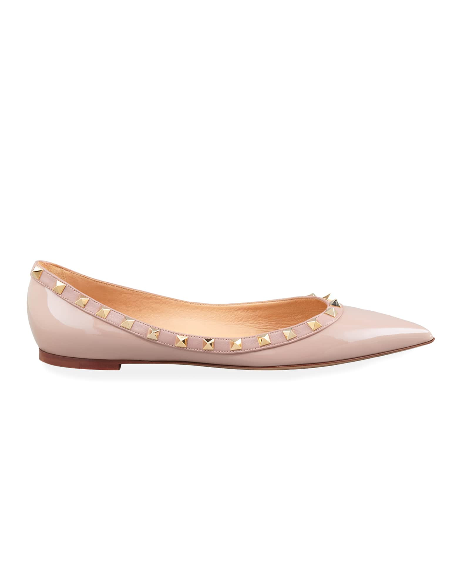 Valentino Garavani Rockstud Patent Ballet Flats | Neiman Marcus