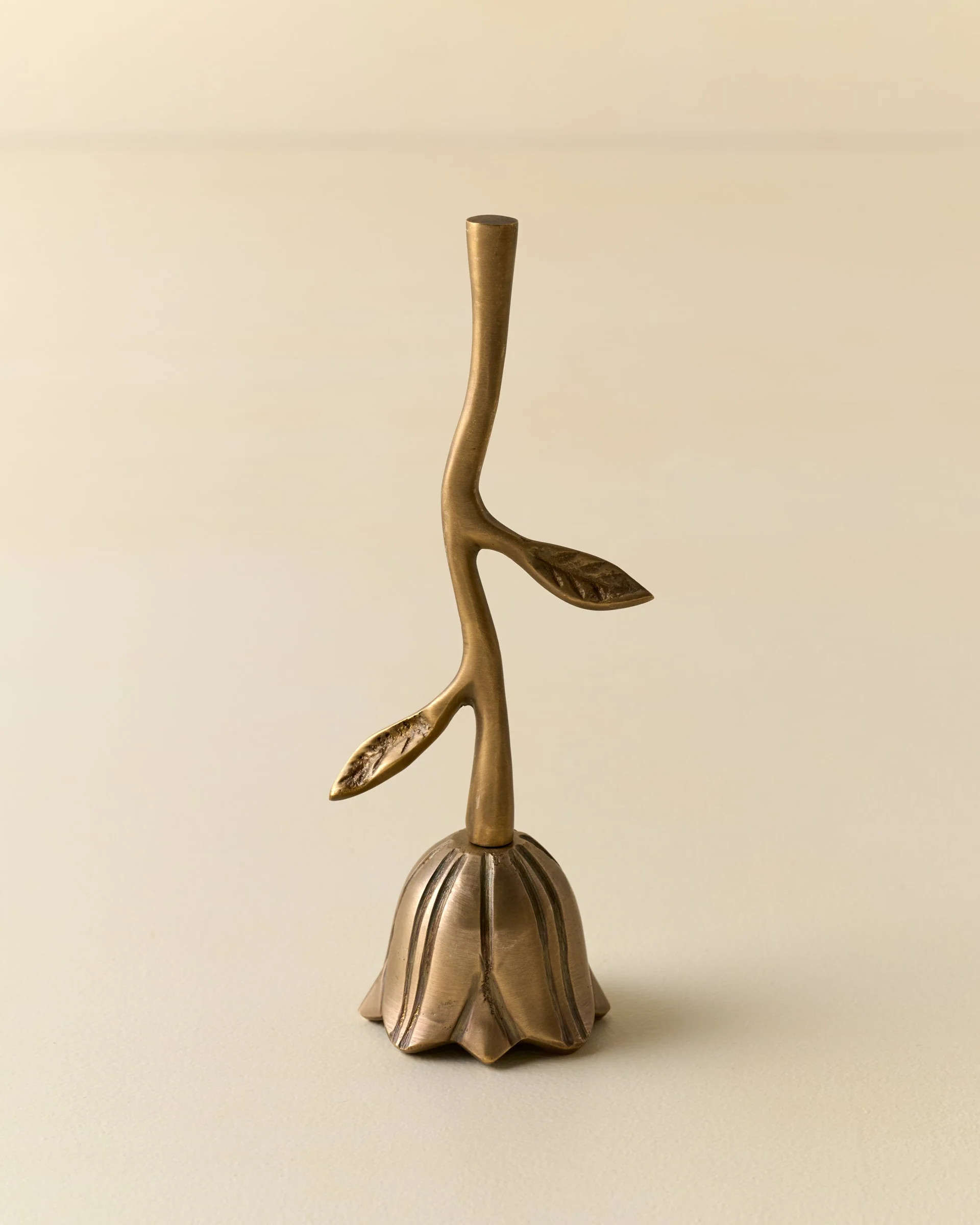 Floral Antique Brass Bell | Magnolia