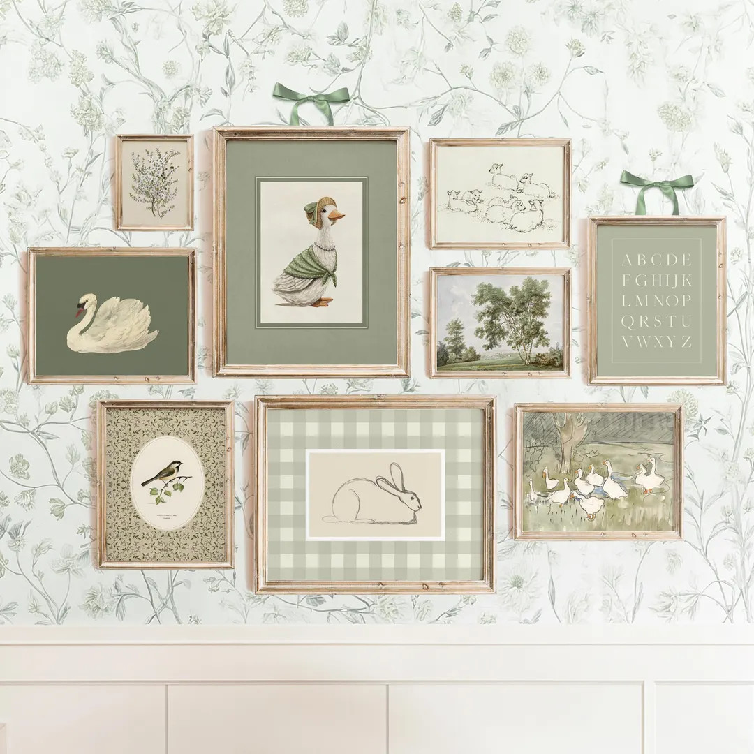 Sage Green Nursery Art Prints: Vintage Kids Decor (Digital Download) | Etsy (US)
