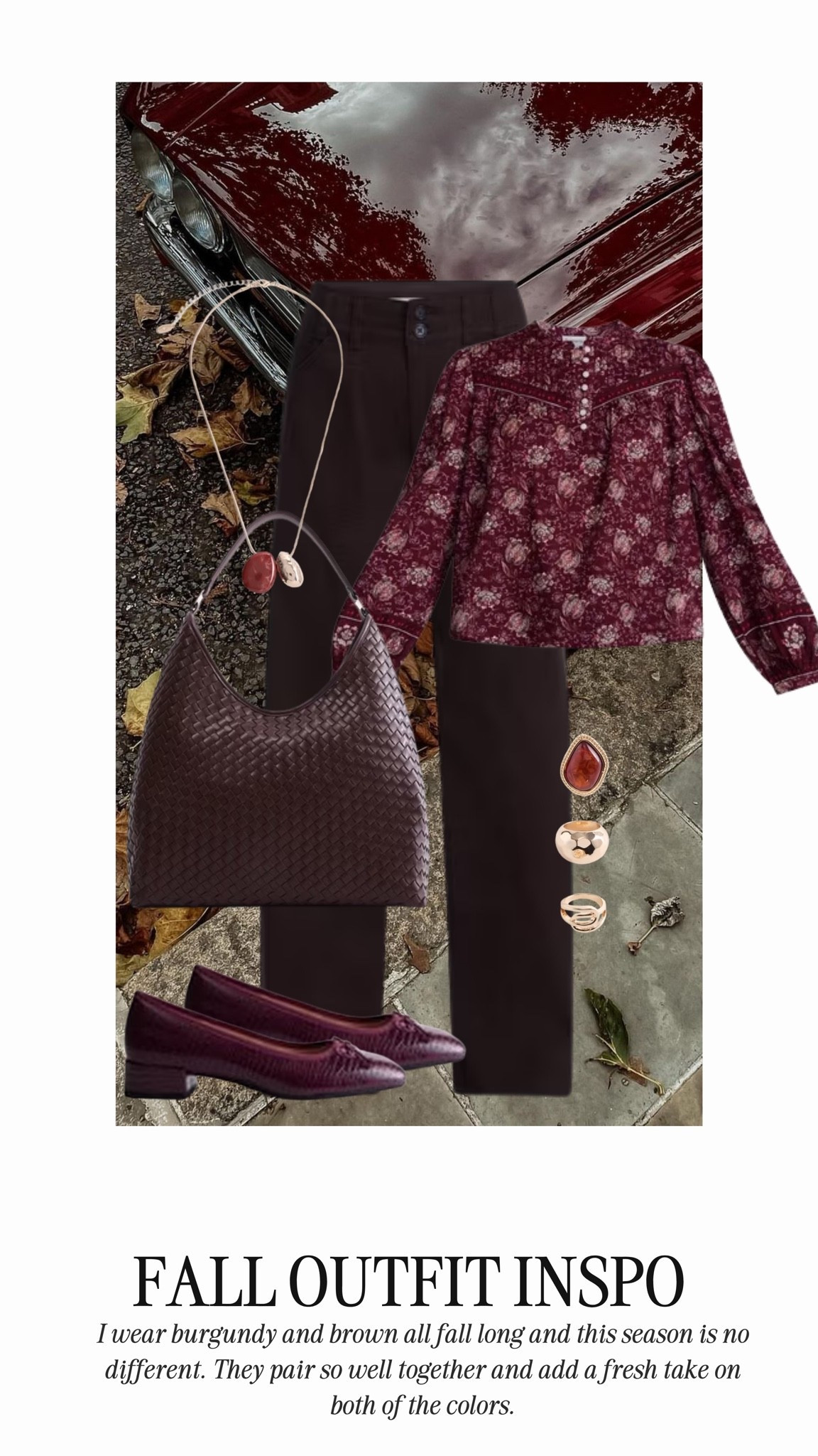 Burgundy and brown affordable outfit for fall!

#LTKootd