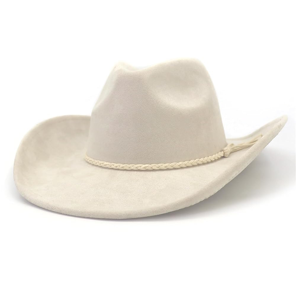 Western Cowboy Hat for Women Men Classic Fedora Hats Wide Brim Suede Cowboy Hat for Women with Bu... | Amazon (US)