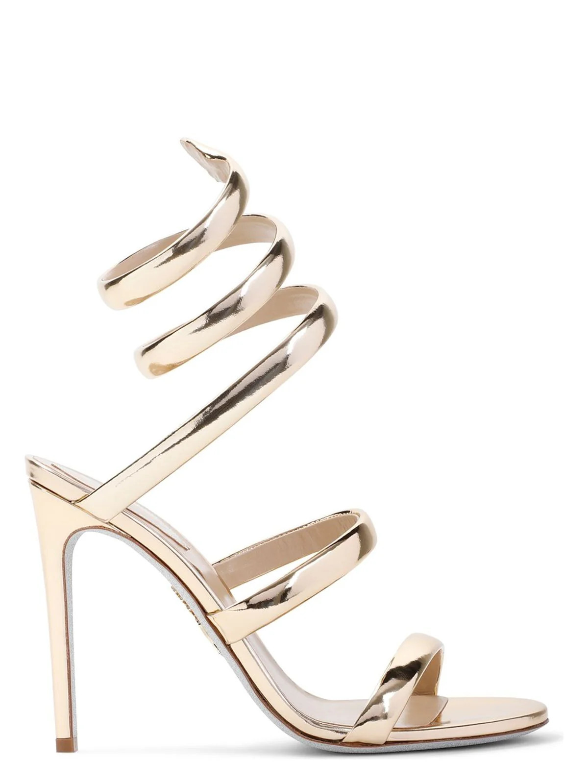 Rene Caovilla Women's RenÃ¨ Caovilla Gold Snake Sandal in Metallic | Size 37+ | C118651050001L002 | LOZURI