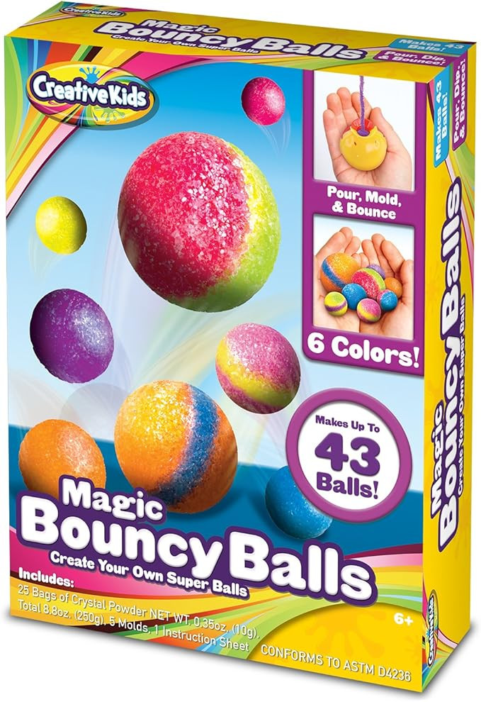 Creative Kids DIY Magic Bouncy Balls - Create Your Own Crystal Powder Balls Craft Kit for Kids - ... | Amazon (US)
