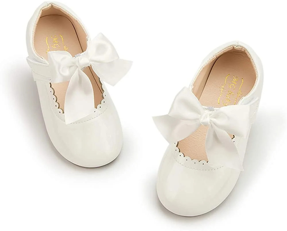 Meckior Toddler Dress Girls Shoes Mary Jane Bowknot Soft Sole Princess Shoes for Little Kids | Walmart (US)