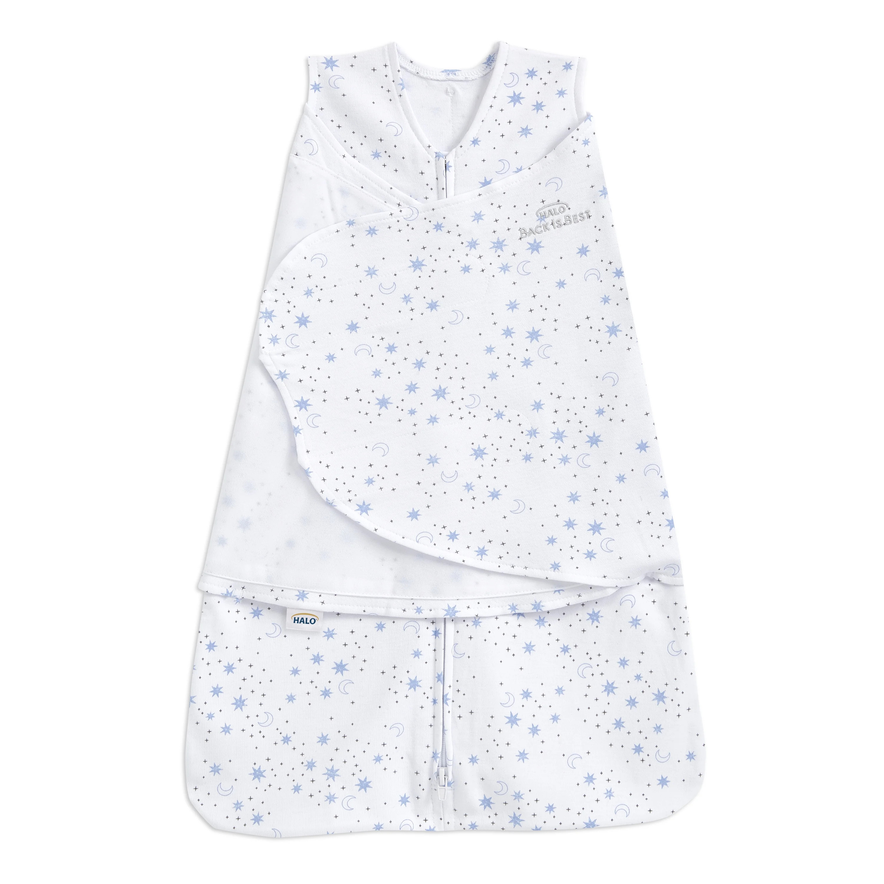 HALO® SleepSack® swaddle 100% cotton, midnight moons blue, small - Walmart.com | Walmart (US)