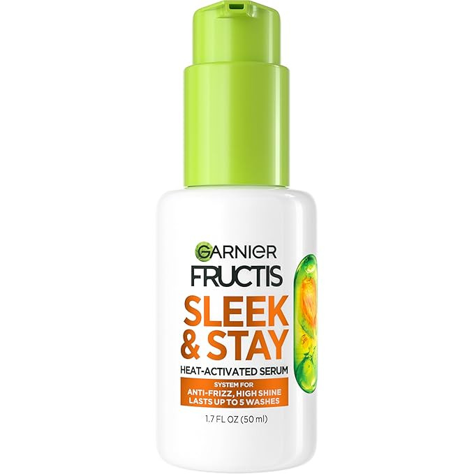Garnier Fructis Sleek and Shine Sleek and Stay Hair Serum for Frizzy, Dry Hair, Heat Protectant F... | Amazon (US)