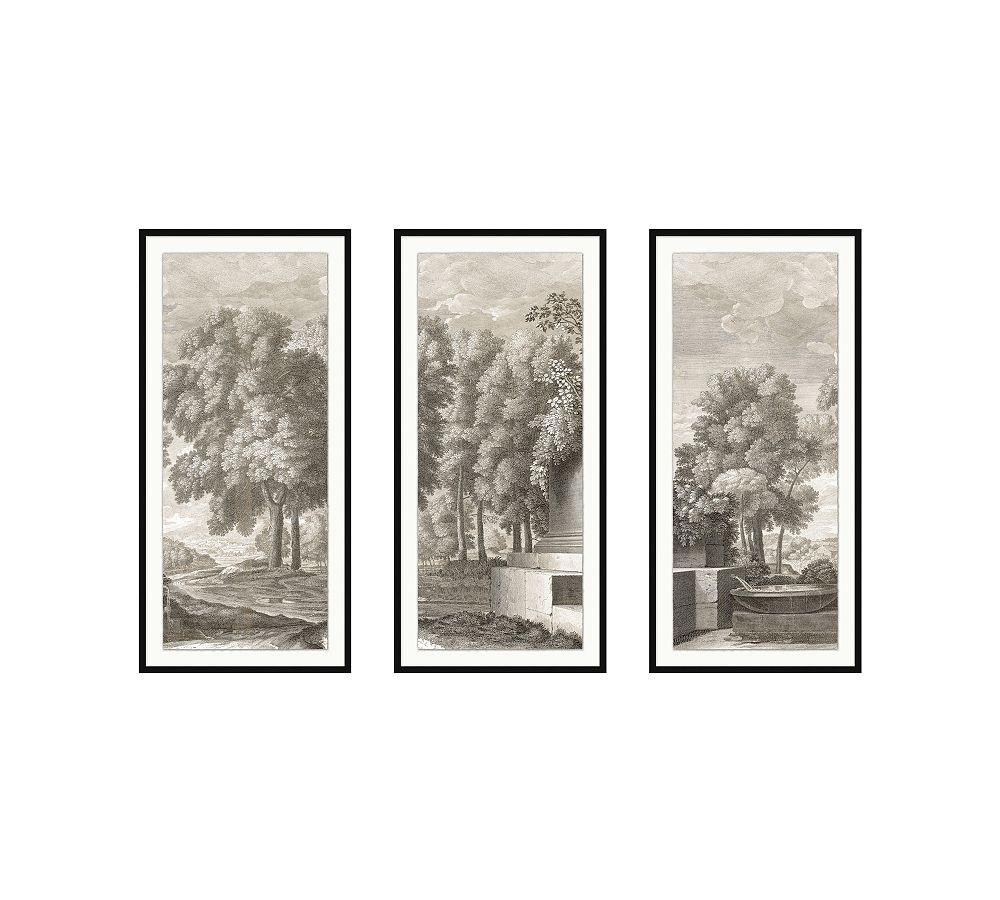 Etched Garden Triptych Framed Print | Pottery Barn (US)