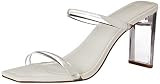 The Drop Women's Avery Square Toe Two Strap High Heeled Sandal, Clear Heel, 9.5 | Amazon (US)