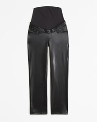 Women's Maternity Vegan Leather 90s Straight Pant | Women's Bottoms | Abercrombie.com | Abercrombie & Fitch (US)