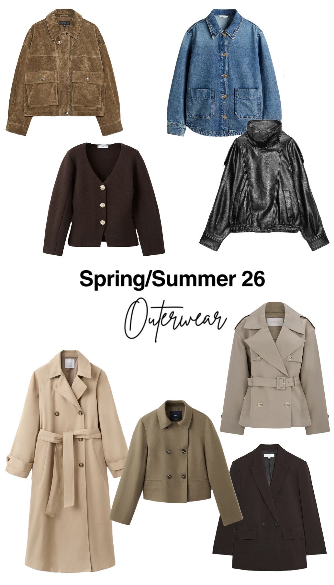 Spring outerwear ✨

#spring #jacket #outerwear #blazer #trenchcoat #denimjacket 

#LTKstyletip #LTKspring