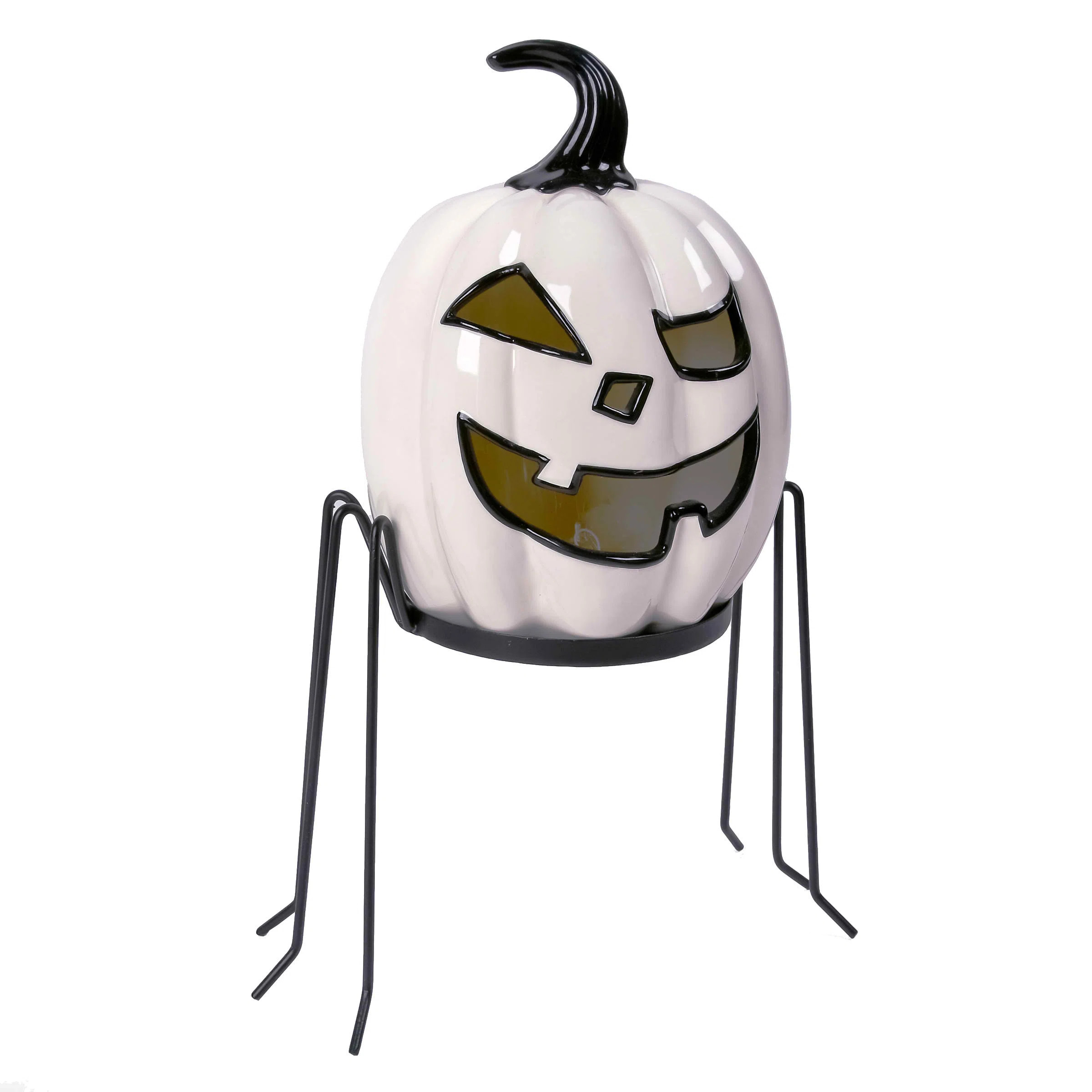 15" Pre-Lit Halloween Ghost Pumpkin in Stand | Wayfair North America
