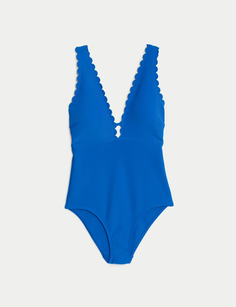 Padded Scallop Plunge Swimsuit | Marks & Spencer (UK)