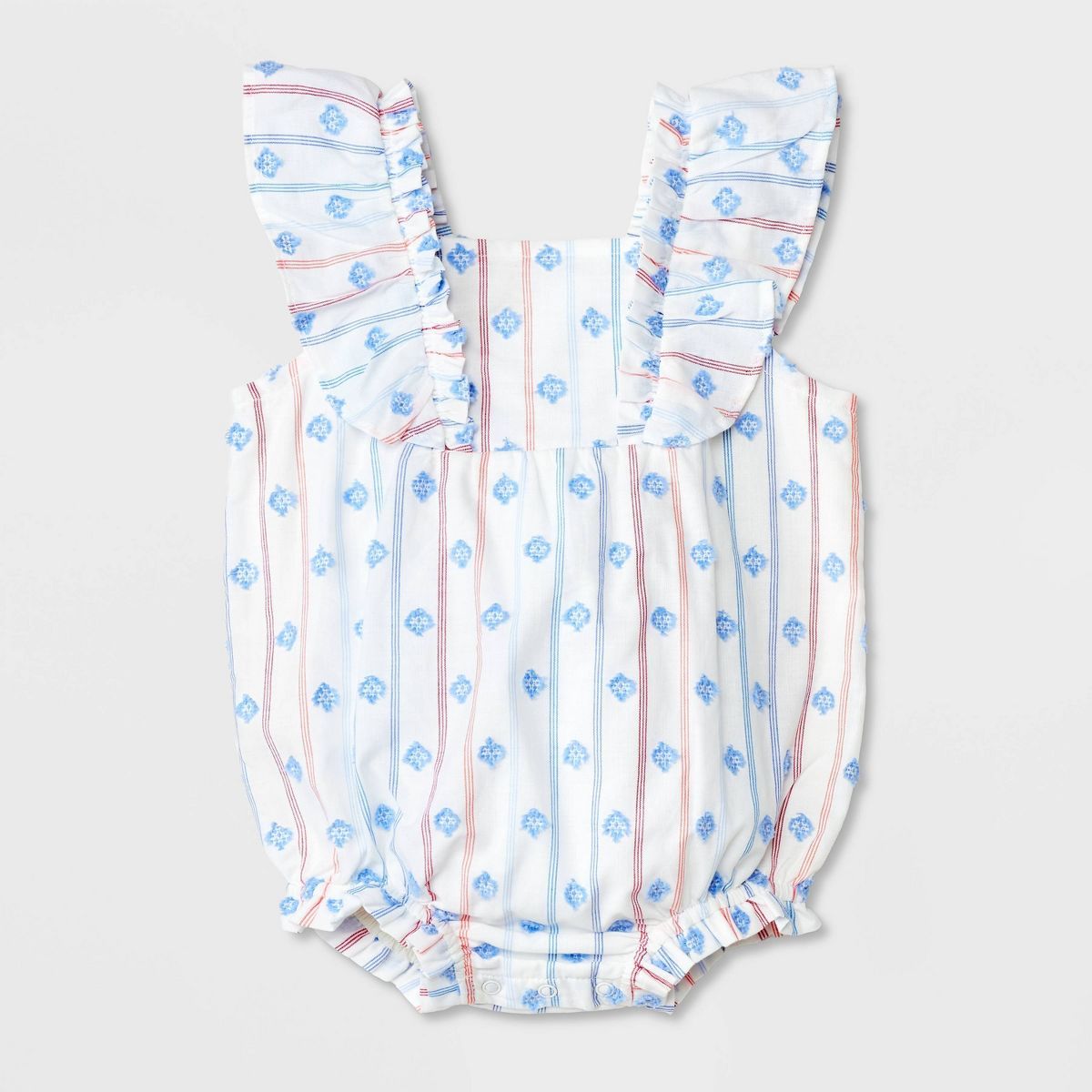 Baby Girls' Ruffle Sleeve Romper - Cat & Jack™ Cream Newborn | Target