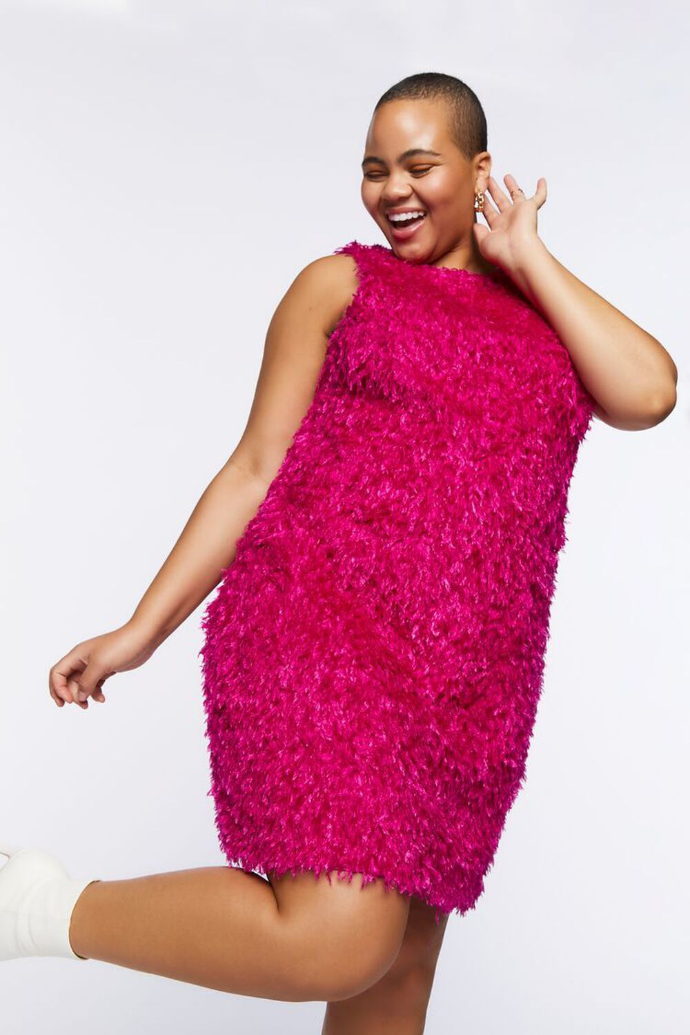 Plus Size Shaggy Knit Shift Dress | Forever 21 (US)