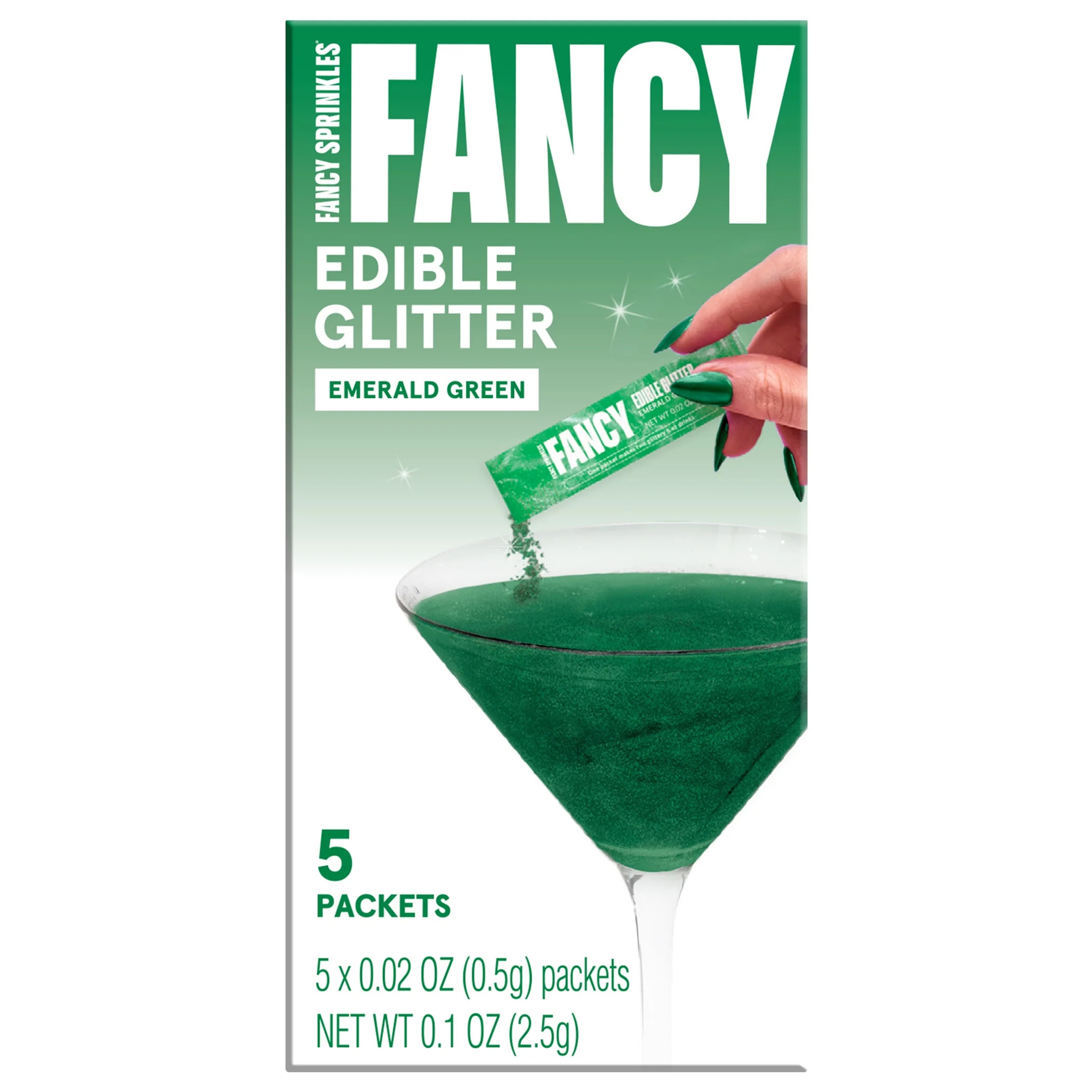 Fancy Sprinkles Emerald Green Holiday Edible Glitter Packets, 0.1 oz, 5 Count | Walmart (US)