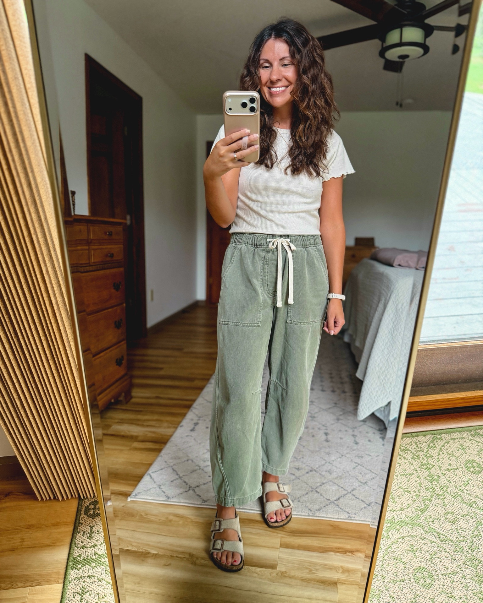 small in my tee, small in my denim shirt and xs petite/short in my pants. My birkenstocks are size 36

#LTKPetite #LTKSeasonal #LTKootd