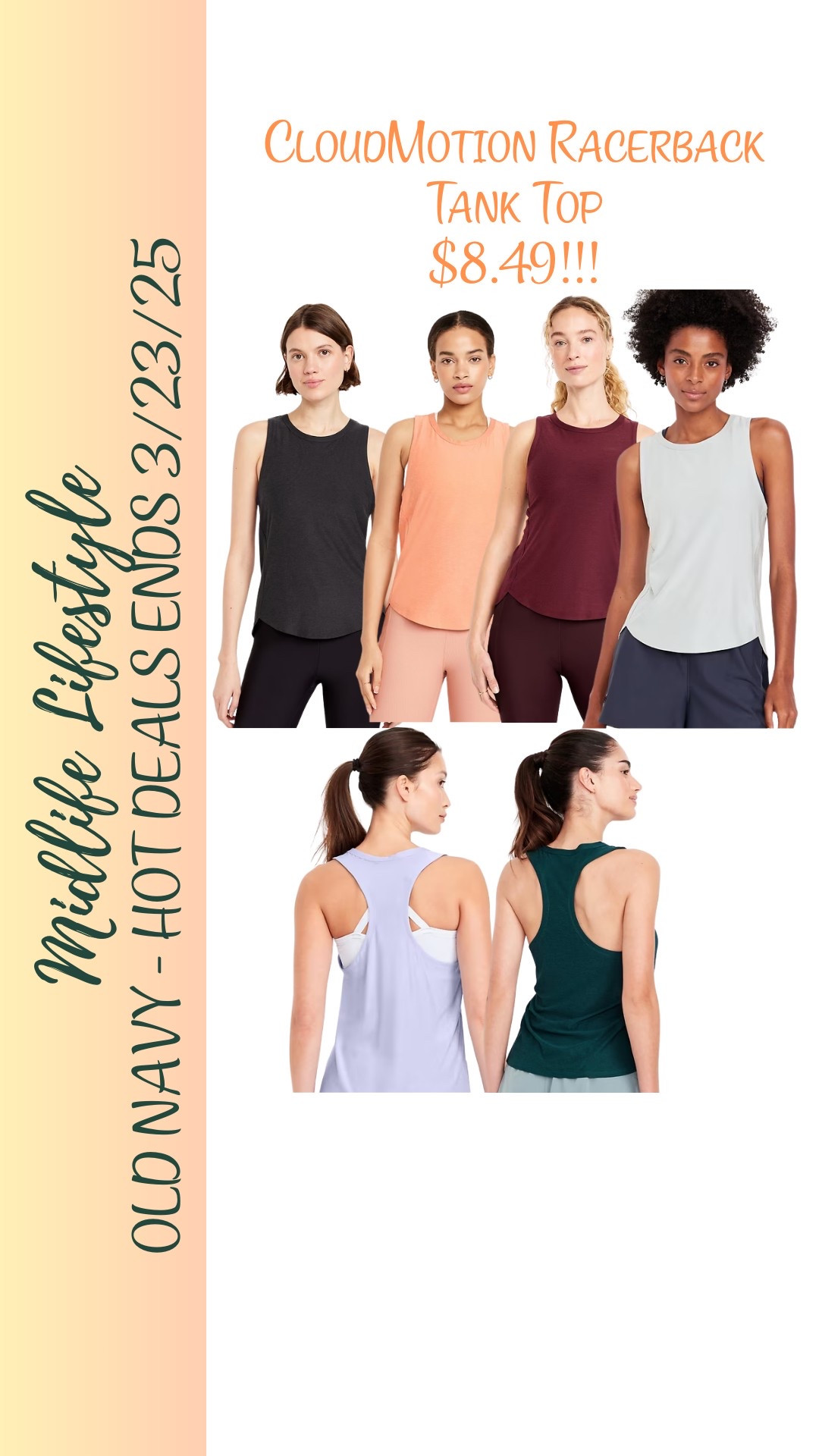 Your new favorite racerback is here! The Old Navy CloudMotion Racerback Tank Top is all about comfort and style, and it’s now just $8.49—on sale through 3/23/25! 😍✨ 

Grab yours before it’s gone! 

#OldNavyFinds #CloudMotion #Sale

#LTKSaleAlert #LTKActive