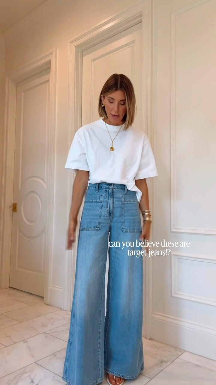 How good are these wide leg jeans at Target. I'm wearing size 2 these fit tts and I'm 5'7