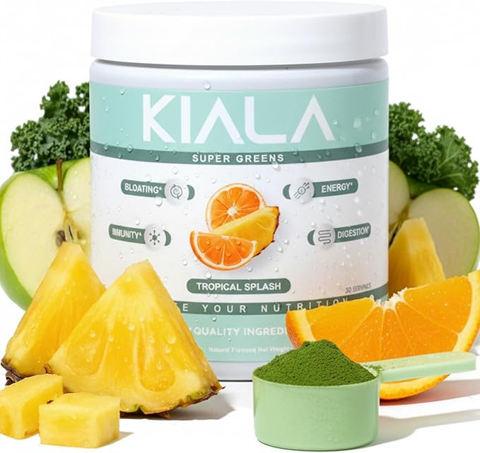 Kiala Nutrition Super Greens, Organic Greens Powder with Spirulina & Chlorella for Digestion, Gut... | Amazon (US)
