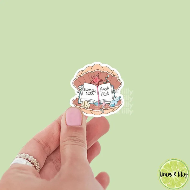 Summer Girl Book Club Shell Vinyl Sticker | Kindle Stickers | Bookish Stickers | Gift for Book Lo... | Etsy (US)
