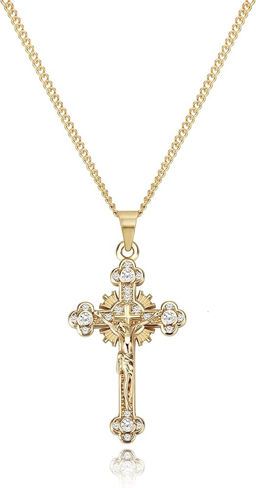 VAttract Cross Necklace for Women 18K Gold Plated Cross Pendant Choker Necklace for teen girls | Amazon (US)