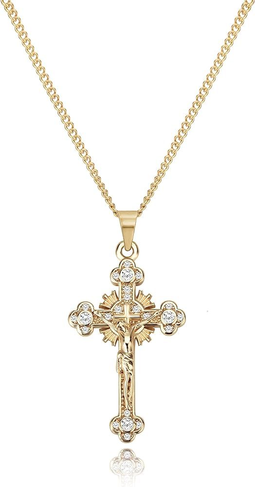 VAttract Cross Necklace for Women 18K Gold Plated Cross Pendant Choker Necklace for teen girls | Amazon (US)