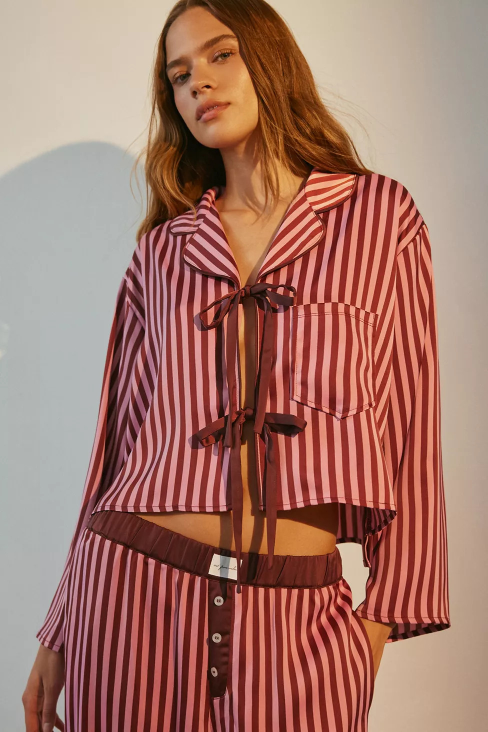 Out From Under Satin Tie-Front PJ Top | Urban Outfitters (US and RoW)