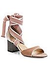 Valentino - Ballet Fever Velvet Ankle-Wrap Block-Heel Sandals | Saks Fifth Avenue