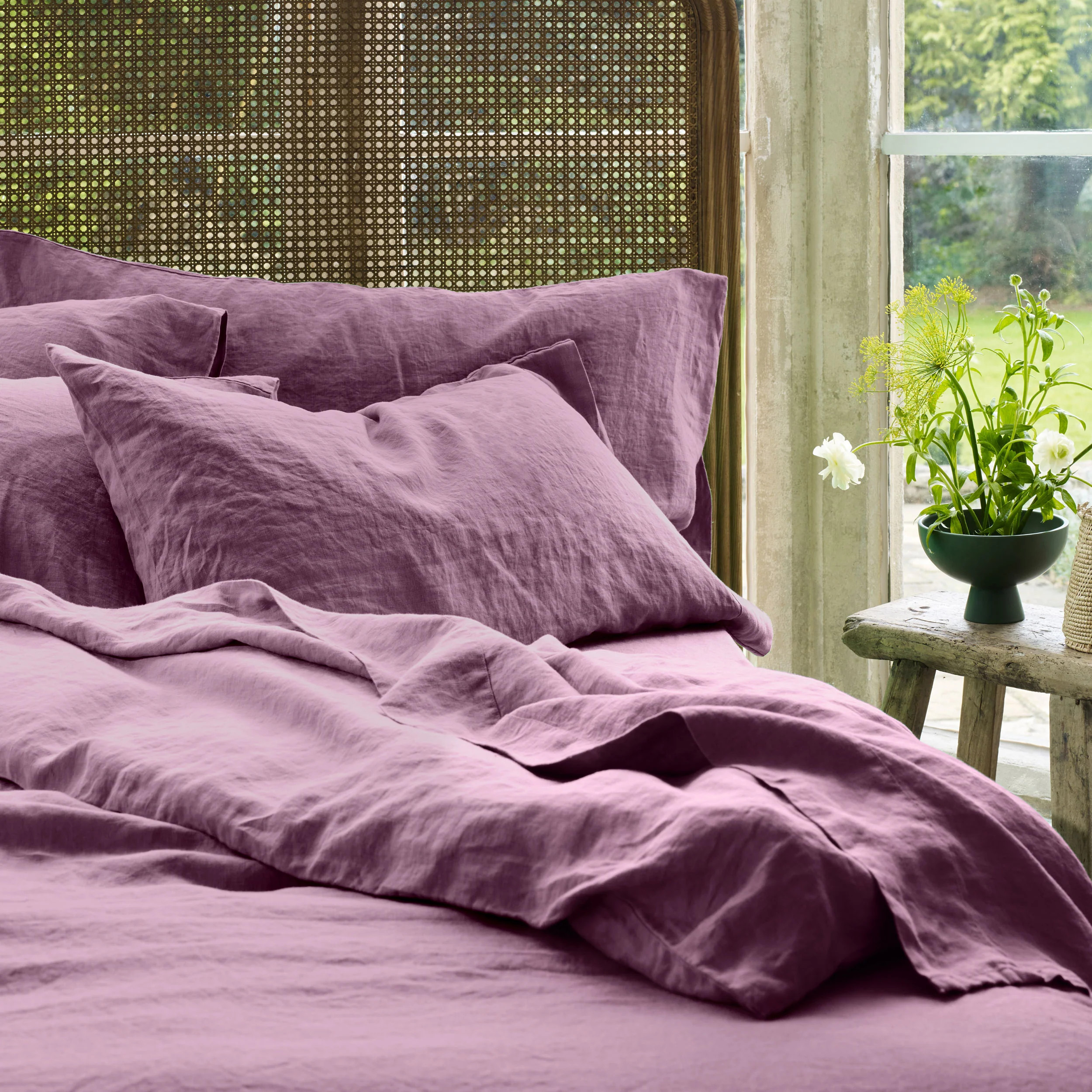 Raspberry Linen Blend Pillowcase (Pair) | Piglet