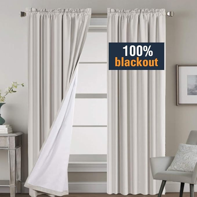 H.VERSAILTEX 100% Blackout Curtains for Bedroom Window Treatment Curtain Thermal Insulated Curtai... | Amazon (US)
