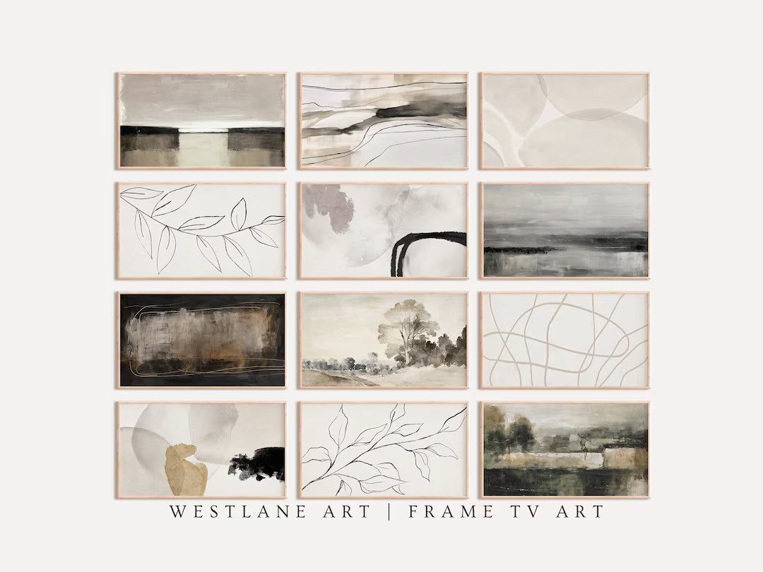 Samsung Frame Tv Art SET | Abstract Neutral Modern Art | INSTANT DOWNLOAD Modern Farmhouse Decor ... | Etsy (US)