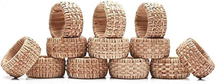 Handmade Braided Cane Napkin Rings Holder for Dinning Table Parties Everyday,Wedding shower, Baby... | Amazon (CA)