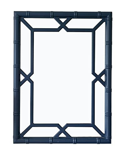 SORBARIA Bamboo-Look Solid Wood Window Pane Mirror 23" X 31" - Blue | Amazon (US)