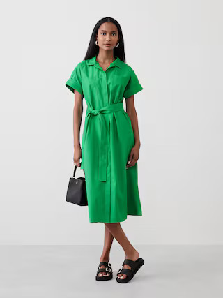 Tie-Waist Midi Shirtdress | Banana Republic Factory | Banana Republic Factory