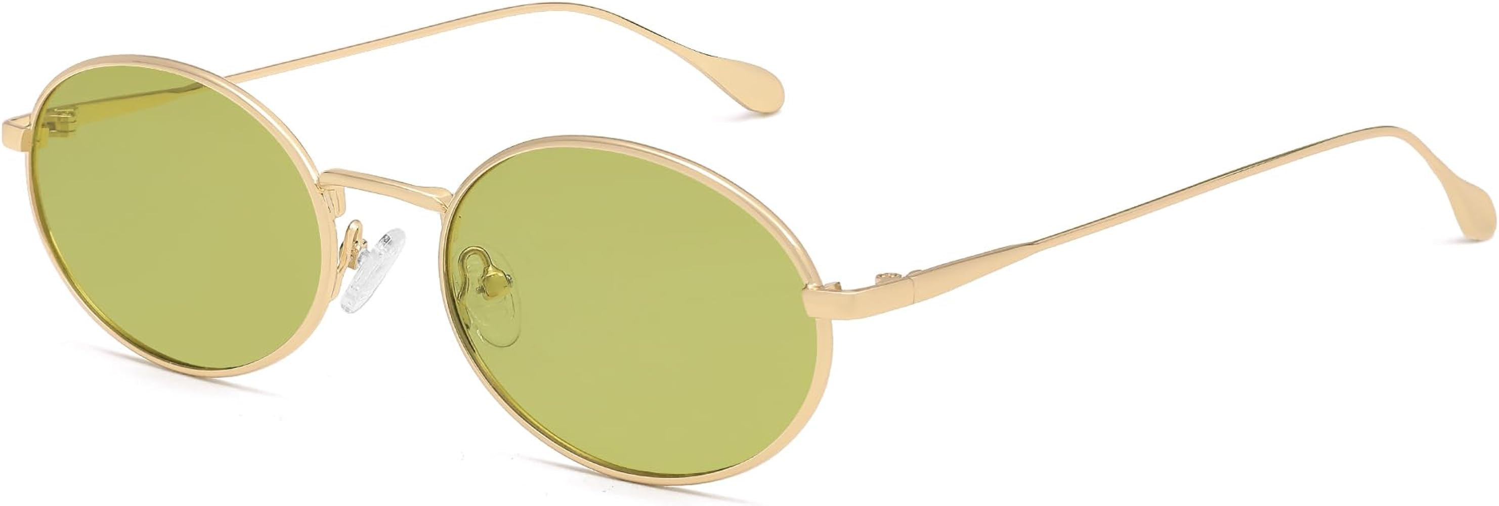 VANLINKER Retro Oval Polarized Sunglasses for Women Men Vintage 90s Metal Gold Frame Shades VL987... | Amazon (US)